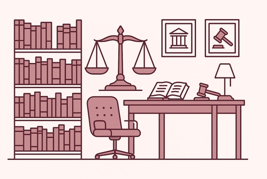 Modern legal library illustration